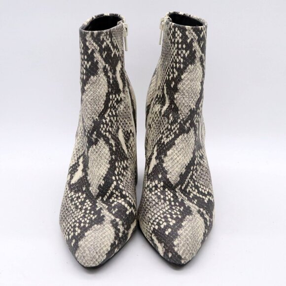 Steve Madden Snakeskin Print Ankle Booties Block Heel Side Zip Womens Sz 7.5 - Picture 2 of 10